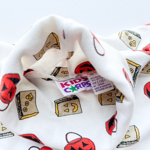 Kids corp Halloween Long Sleeve Tee - White with Red and Gold Print - Picture 4 of 4